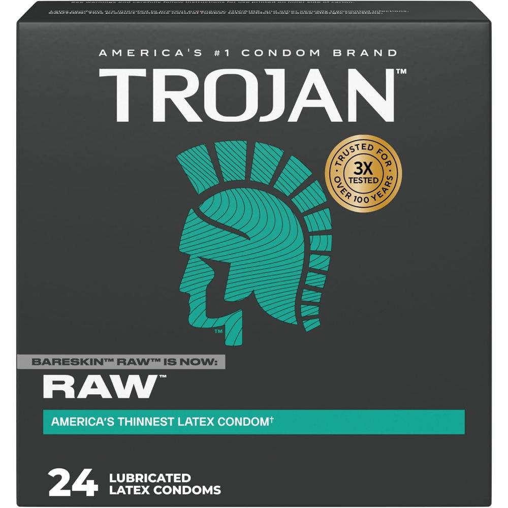 imageTrojan Bareskin Thin Premium Lubricated Condoms  24 Count24 CountBareSkin Raw Condoms