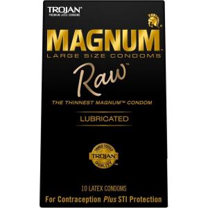 Trojan Magnum Raw Large Size Thin Condoms. Magnum Condoms, 10 Count(10 Count (Pack of 1))
