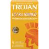 TROJAN Ultra Ribbed Condoms, Lubricated Condoms for Men, America’s Number One Condom, 12 Count