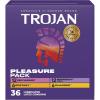 Trojan Pleasure Pack, Assorted Latex Lubricated Condoms for Men, Her Pleasure, Bareskin Studded, Ecstasy & Charged Varieties, 36 Count(12x Her Pleasure  12x Bareskin Studded  6x Ecstacy  and 6x Charged)