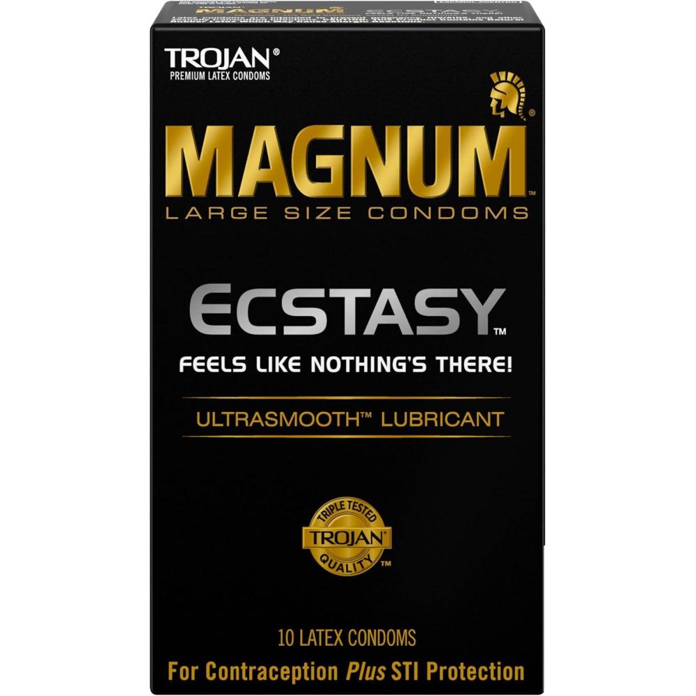 imageTrojan Magnum Ecstasy Large Size Lubricated Condoms 10 Count
