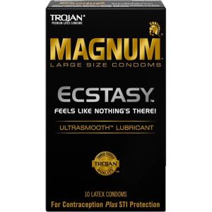 Trojan Magnum Ecstasy Large Size Lubricated Condoms, 10 Count