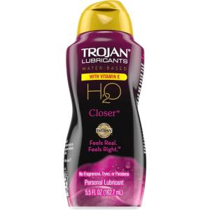 TROJAN H2O Sensitive Touch Water-Based Lubricant, Personal Lube, 5.5 fl oz(Water Based H2O Closer Personal Lubricant)