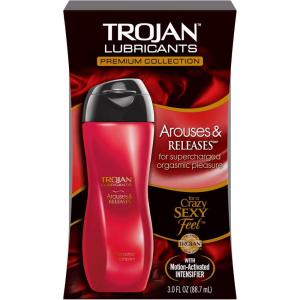 TROJAN Lubricants Arouses and Releases, Personal Lubricant, Silicone Personal Lube, 3 fl oz(Arouses & Releases Personal Lubricant)