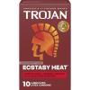 TROJAN Double Ecstasy Lubricated Condoms, Ribbed Condoms, 10 Count