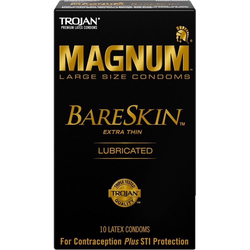 image:imageTROJAN Magnum BareSkin Premium Large Condoms Comfortable Smooth Lubricated Condoms for Men 24 Count Value Pack10 Count Pack of 1