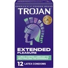 TROJAN Extended Pleasure Condoms, TROJAN Condoms, 12 Count(12 Count (Pack of 1))
