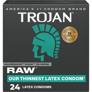 TROJAN Condoms Ultra Ribbed for Ultra Stimulation, 36 Count Pack(24 Count (Pack of 1))