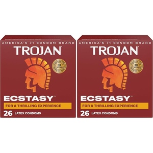 TROJAN Condoms Ultra Ribbed for Ultra Stimulation, 36 Count Pack(26 Count (Pack of 2))