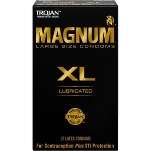 TROJAN Magnum Lubricated Large Condoms, Comfortable and Smooth Lubricated, America’s Number One Condom, 36 Count Pack(XL (Pack of 12))